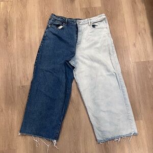 Wild Fable color block 2 tone baggy jeans